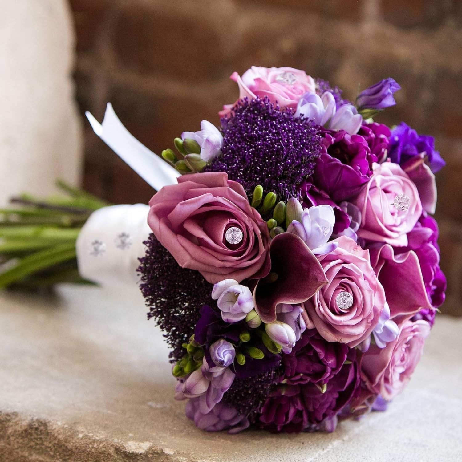 100 piezas de alfileres de diamantes para ramos de flores, alfileres 2 pulgadas