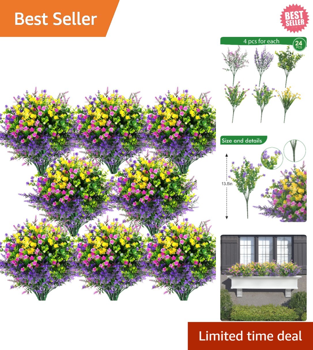 14” Life-like Artificial Flowers in Bulk – Perfect for Indoor & Outdoor Use