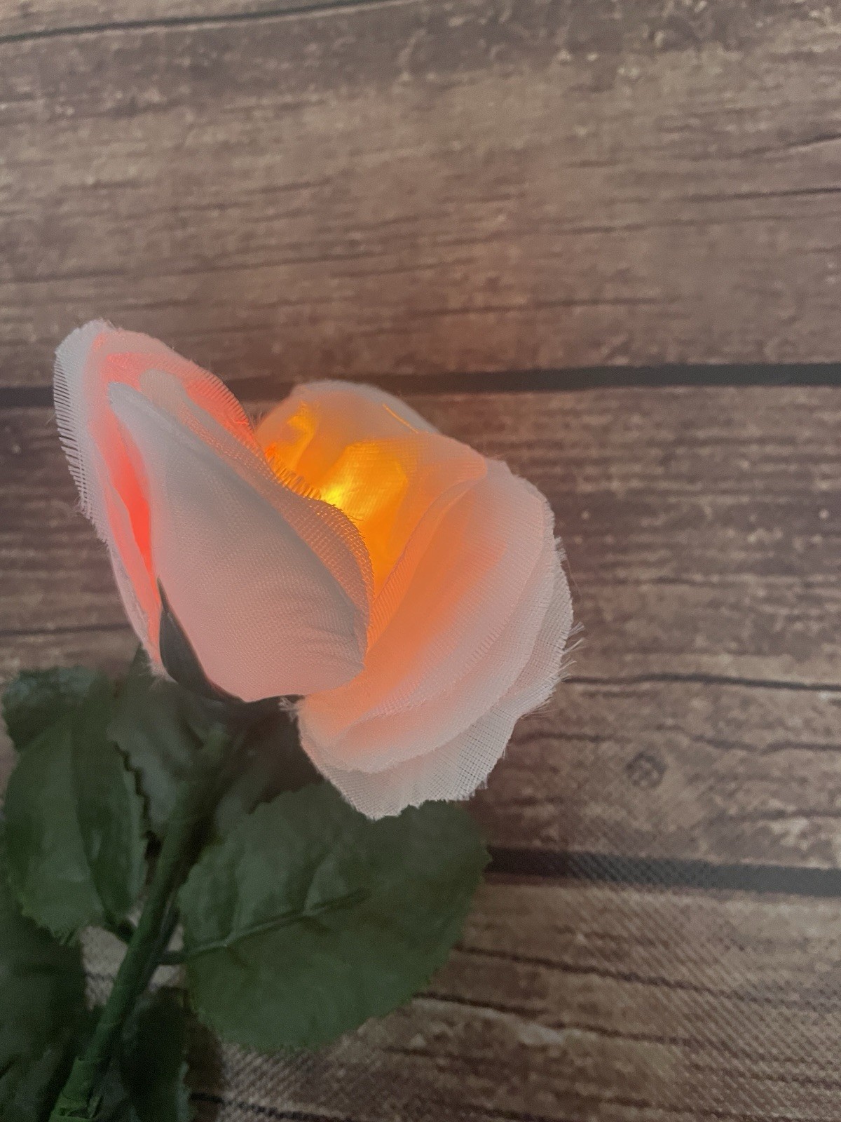 LED Light Up White Rose 16″