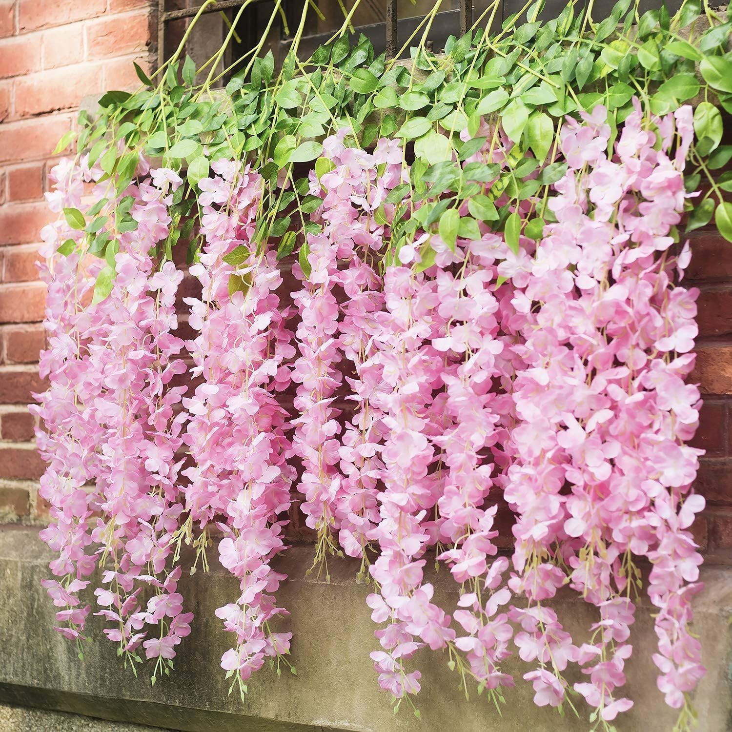 12 Pieces/Each 45 inch / 3.7 ft Wisteria Artificial Flower Bushy Silk Vine Ra…