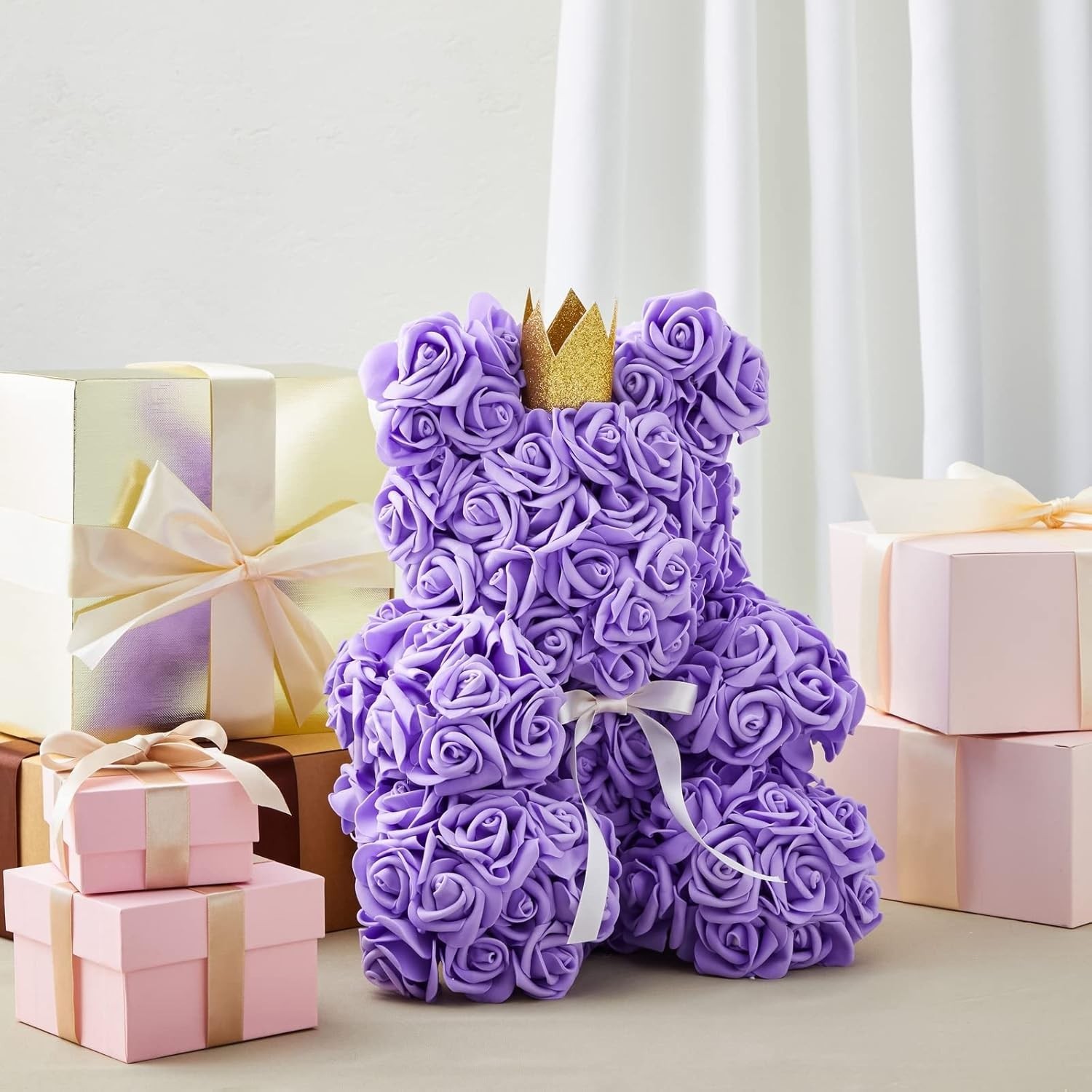 Maintenance-Free 100 Count Stemless Purple Roses – Versatile Decoration Solution