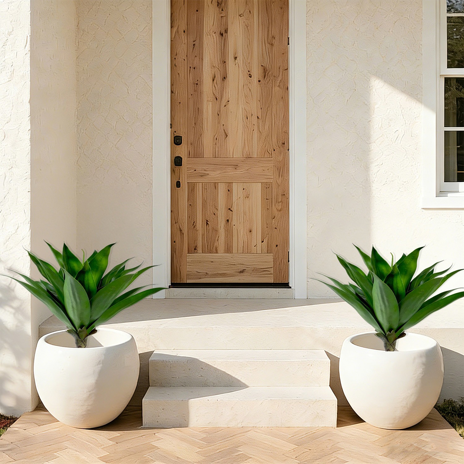 2 Pack Artificial Agave Ground Stakes, Outdoor Garden Landscaping Patio Decor