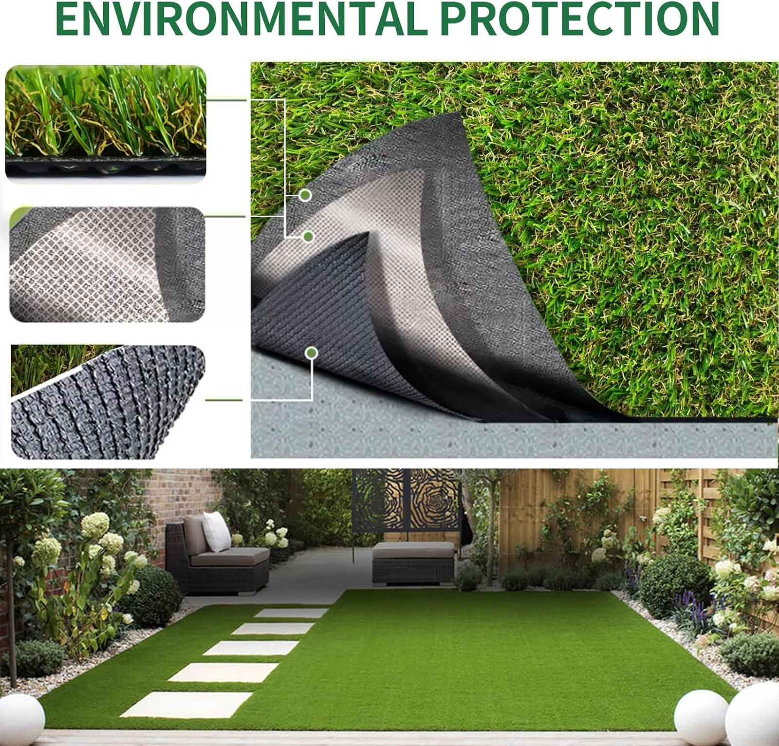 Artificial Grass for Dogs 4FTX10FT Synthetic Grass Mat 1.18″ Height Outdoor