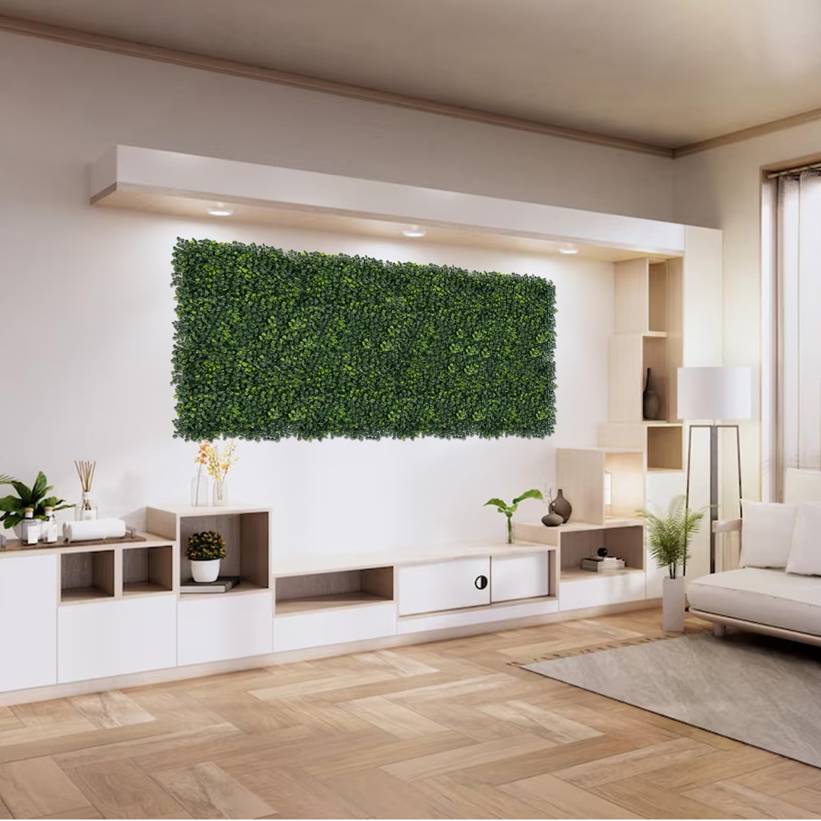 12 Artificial Boxwood Grass Wall Panels 10×10 Fake Greenery Backdrop ip Ties