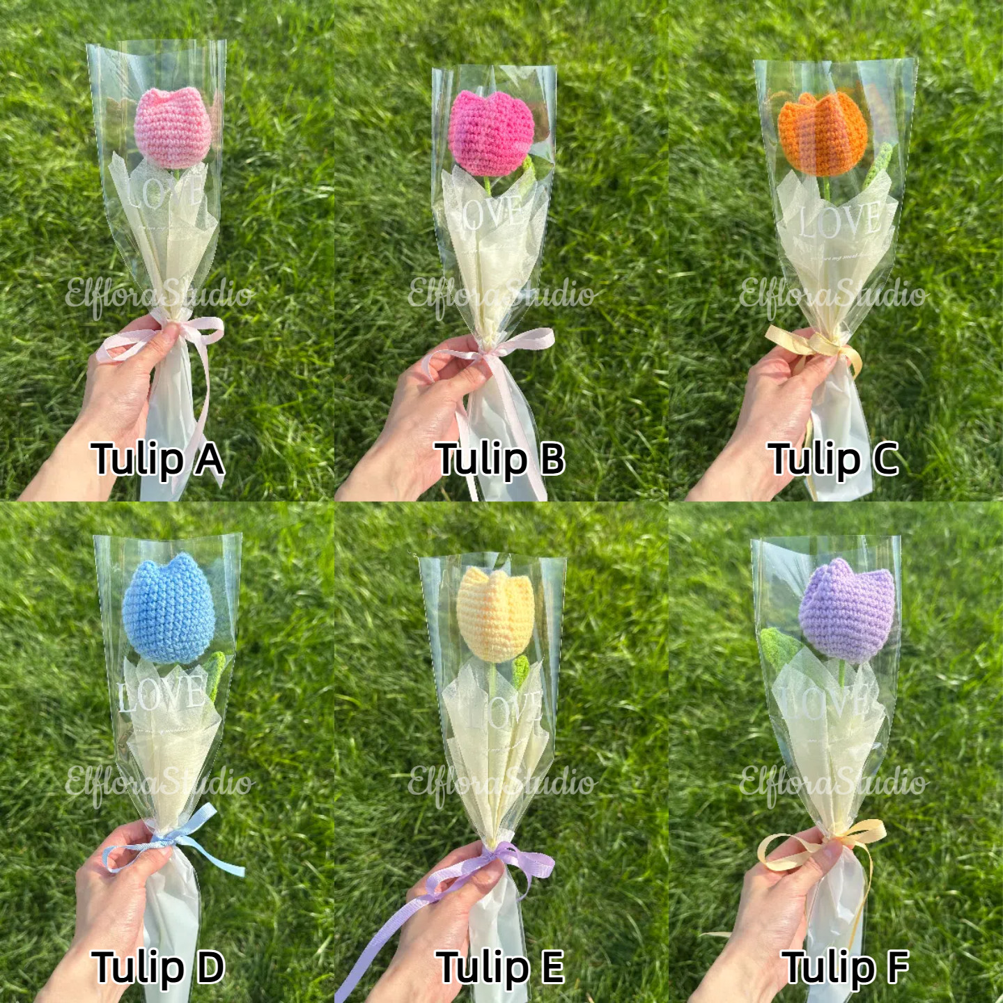 Crochet Flower Bouquet – Handmade Yarn Roses, Tulips, Peonies & More
