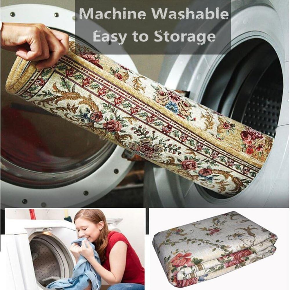 Elegant Rustic Floral Doormat – Washable, Non-Slip Floor Rug for Home