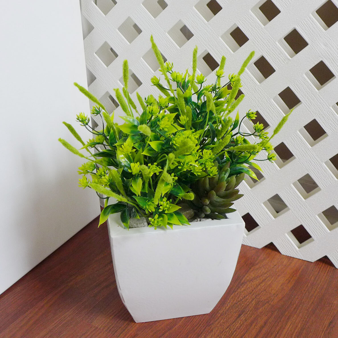 Artificial Plants Yellow Flower Plastic Grass Home Garden Decoration 4 Pcs (#89)