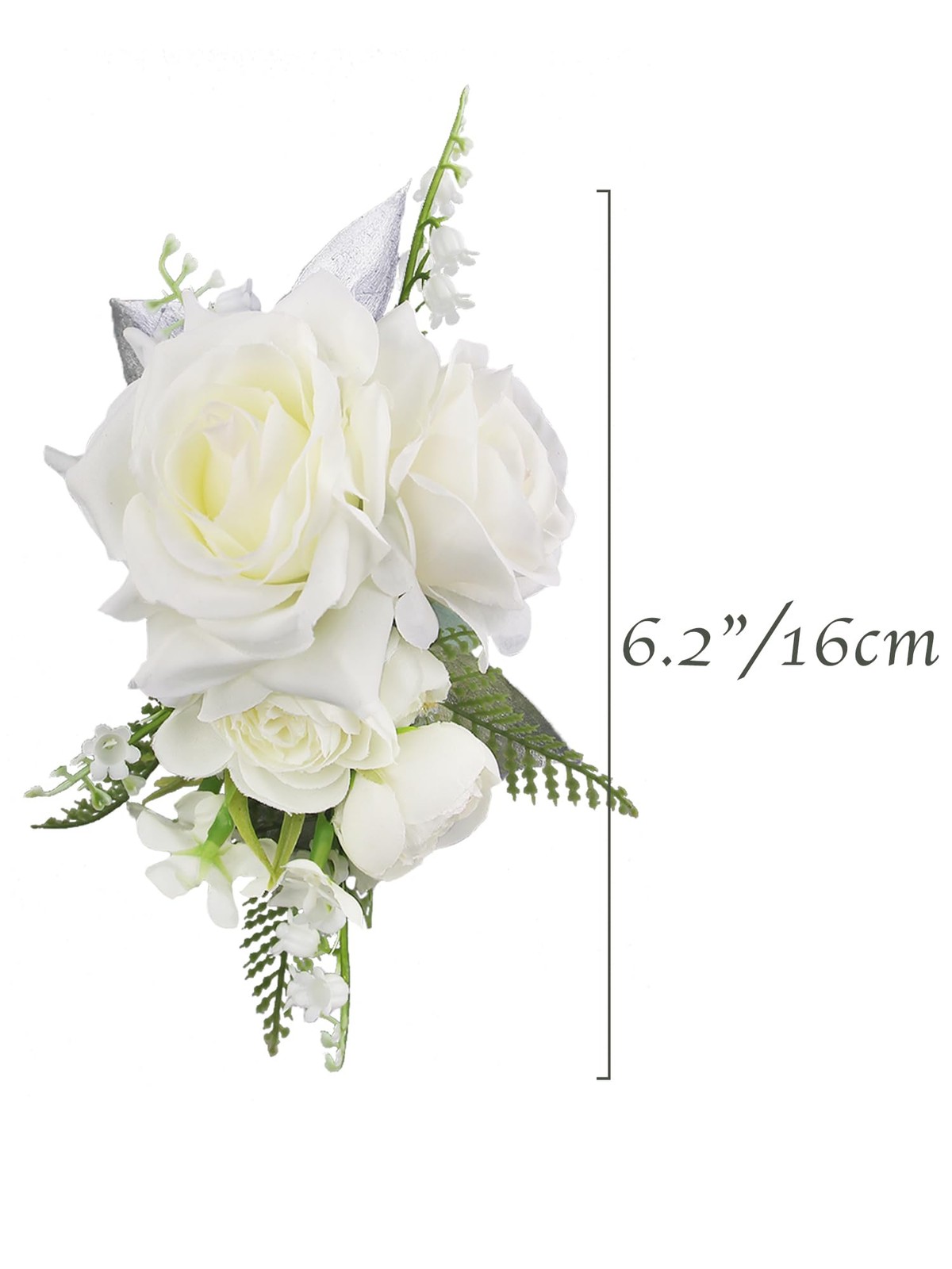 1 PCS Floral Shoulder Corsage White Green Silk Flower Mother of The Bride