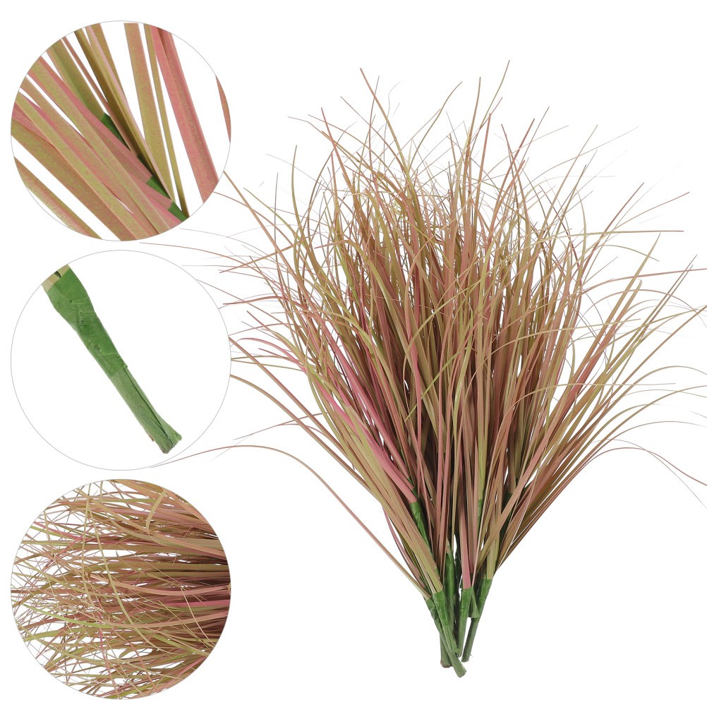 Set of 3 Simulated Grass Faux Decor Fake Plants for outside Artificial Outdoor
