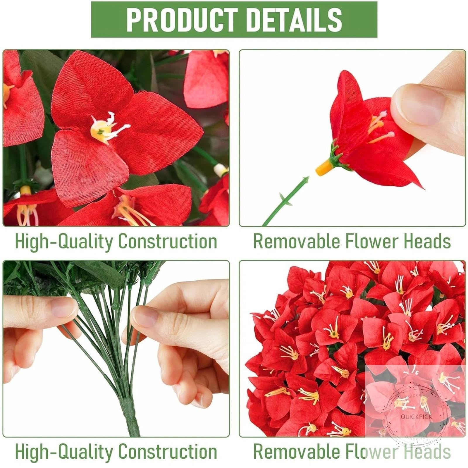 Artificial Bougainvillea for Outdoors Faux Plants UV Resistant Flowers Fake Plas