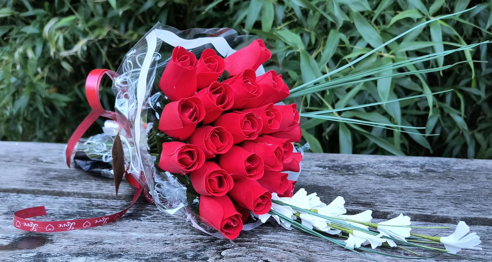 Valentines Day All Red Flower Bouquet 2 Dozen Romantic Floral Gift Decor