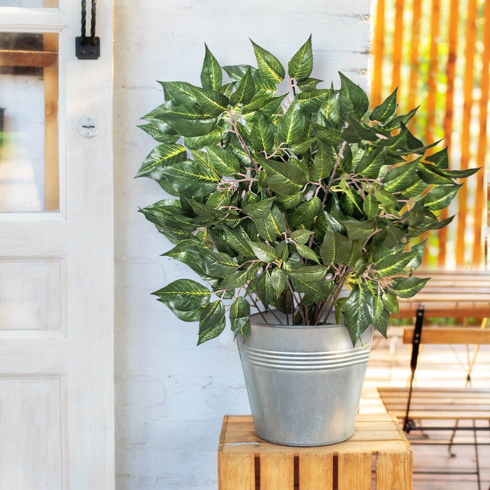 Ficus Tree Branches 23” Long Artificial Greenery Silk Plants Bulk, 4 PCS Set