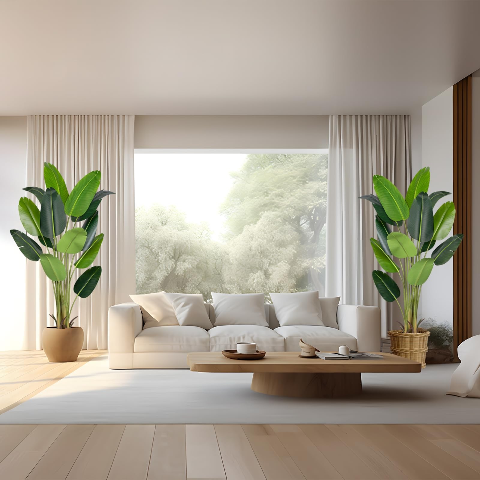 Artificial Bird of Paradise Plant,6Ft Faux Banana Tree 2Pack