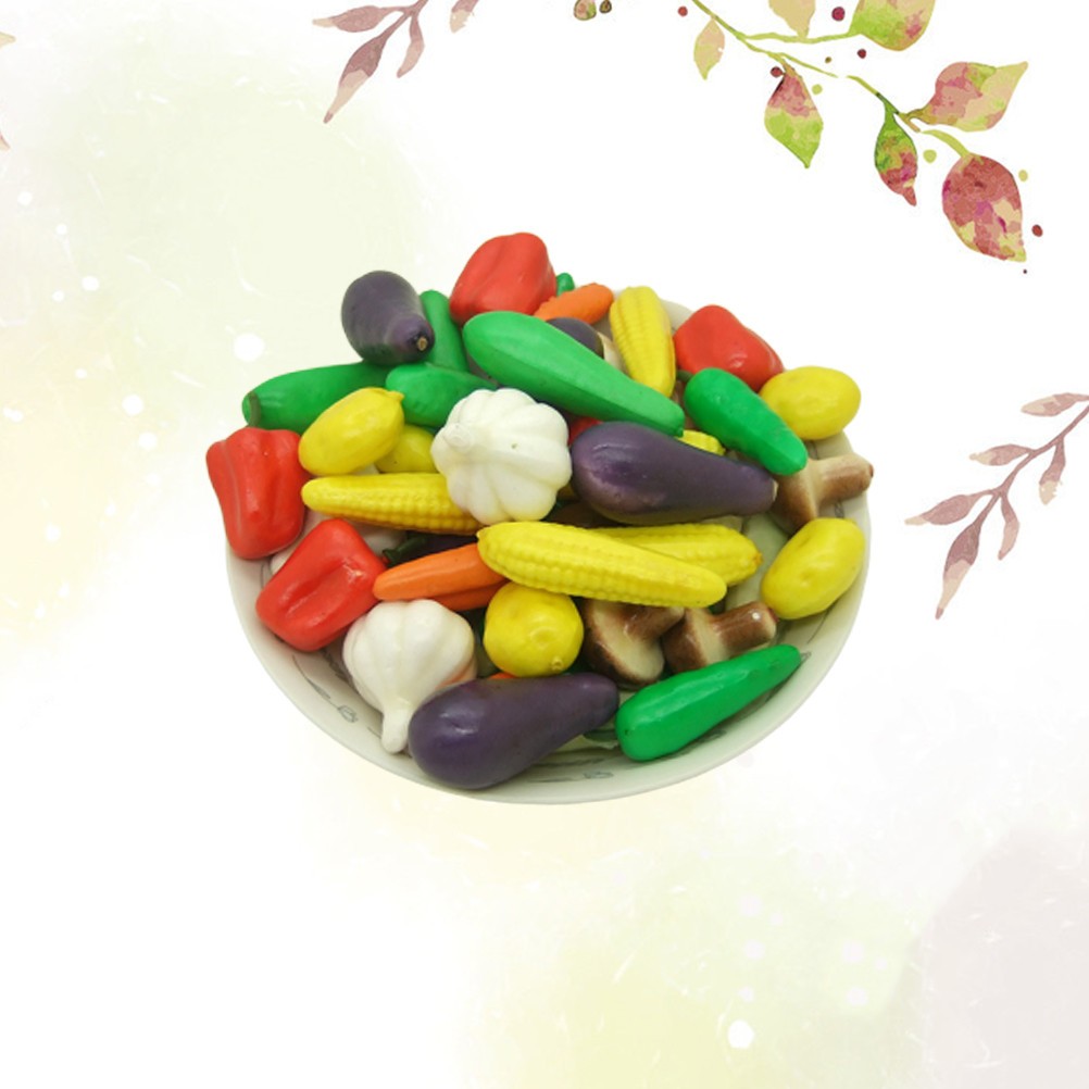 Mixed Style 50pcs Artificial Vegetables Decor for Home Decoration and Teaching