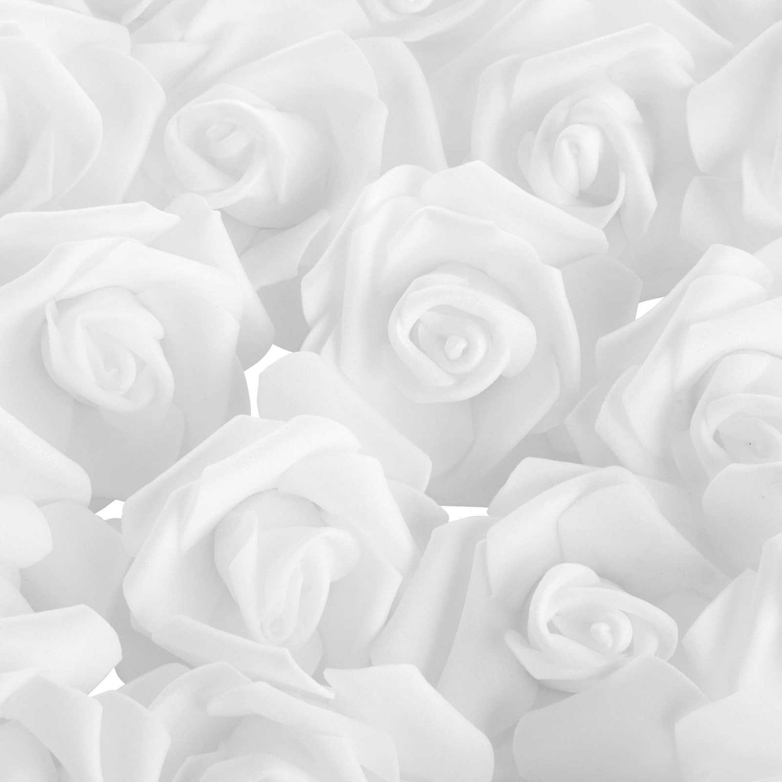 Black & White Roses Stemless Foam Rose Heads – 100 Pack, 3 in Polyethylene Cr…