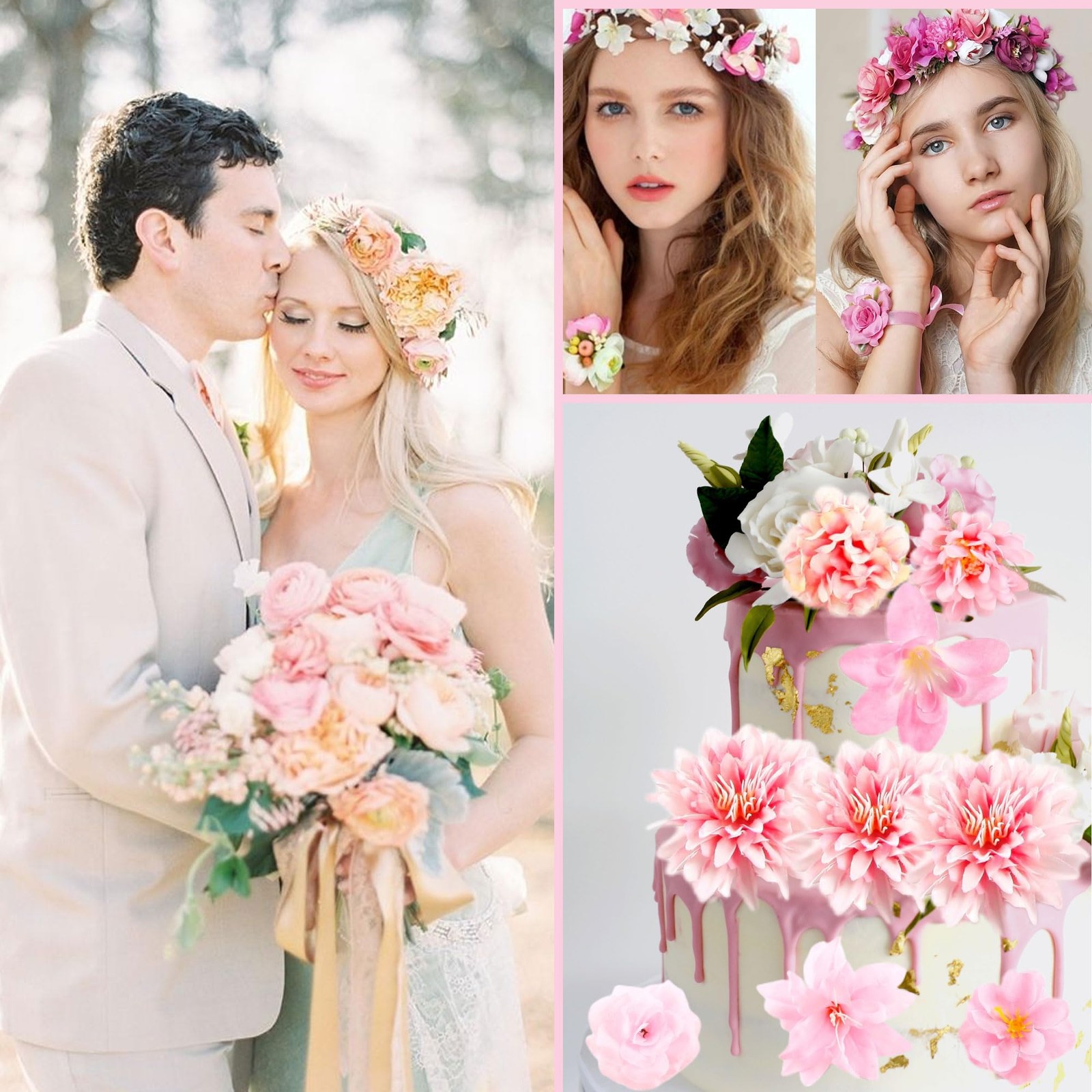 Artificial Flower Heads for Crafts 1-5 Inch, 80 Pcs Pink Silk Faux Peony Dais…