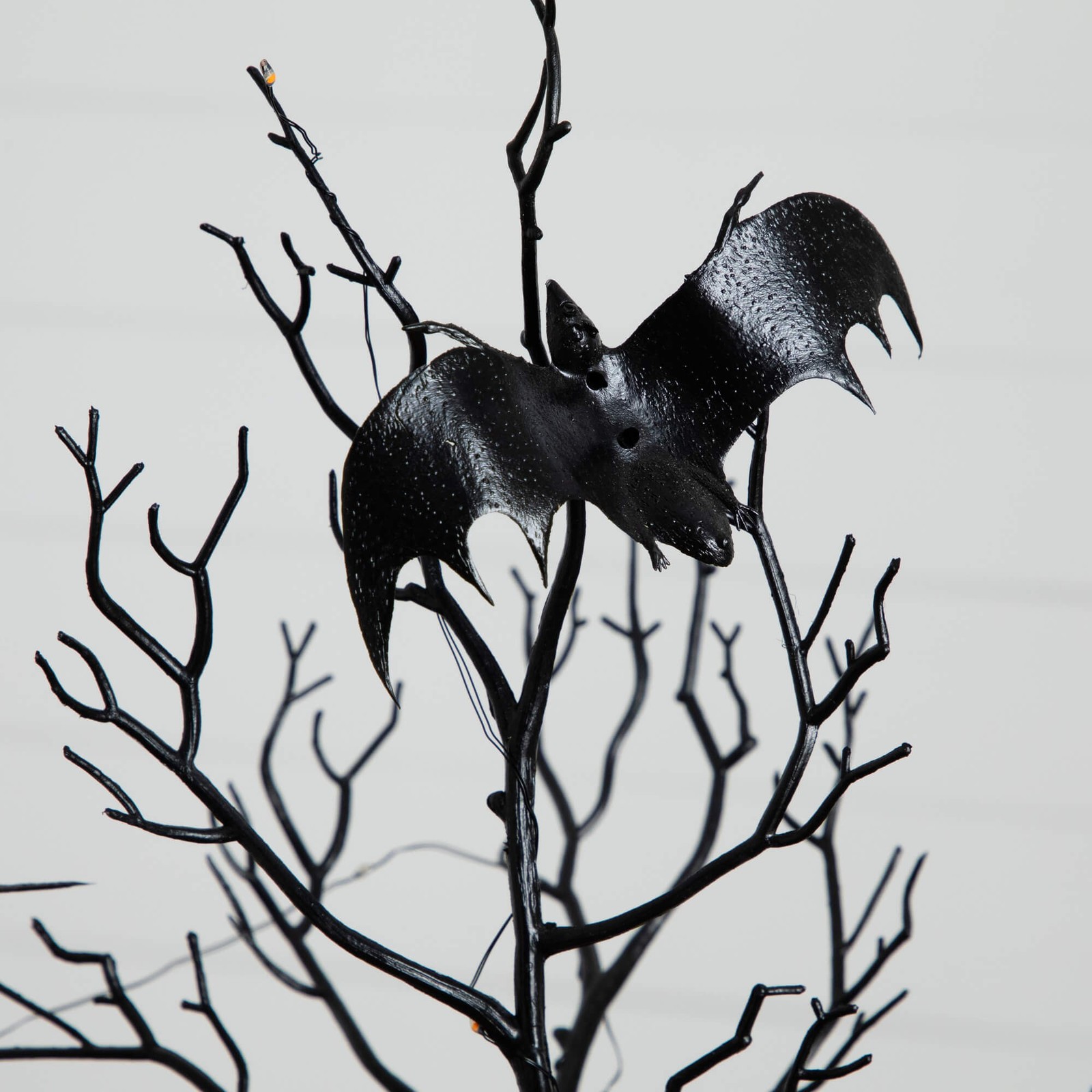 Nearly Natural 2ft Pre-Lit Halloween Black Spooky Twig Tree w/ Bats & 40 LED