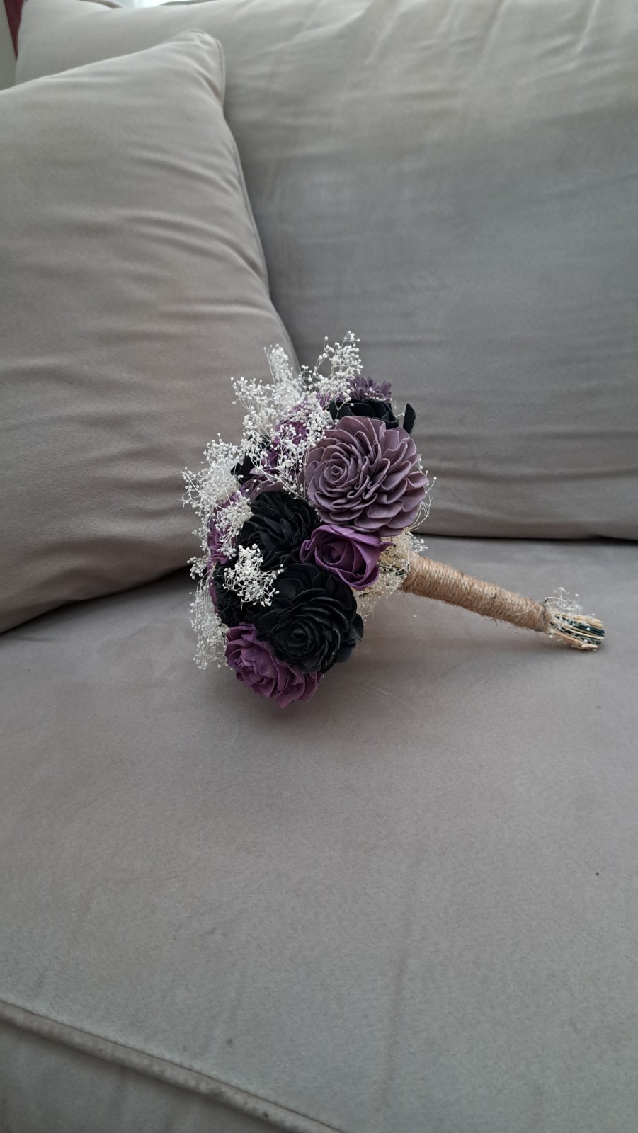 Sola Wood Flower Arrangement Purple And Black Home Decor Gift