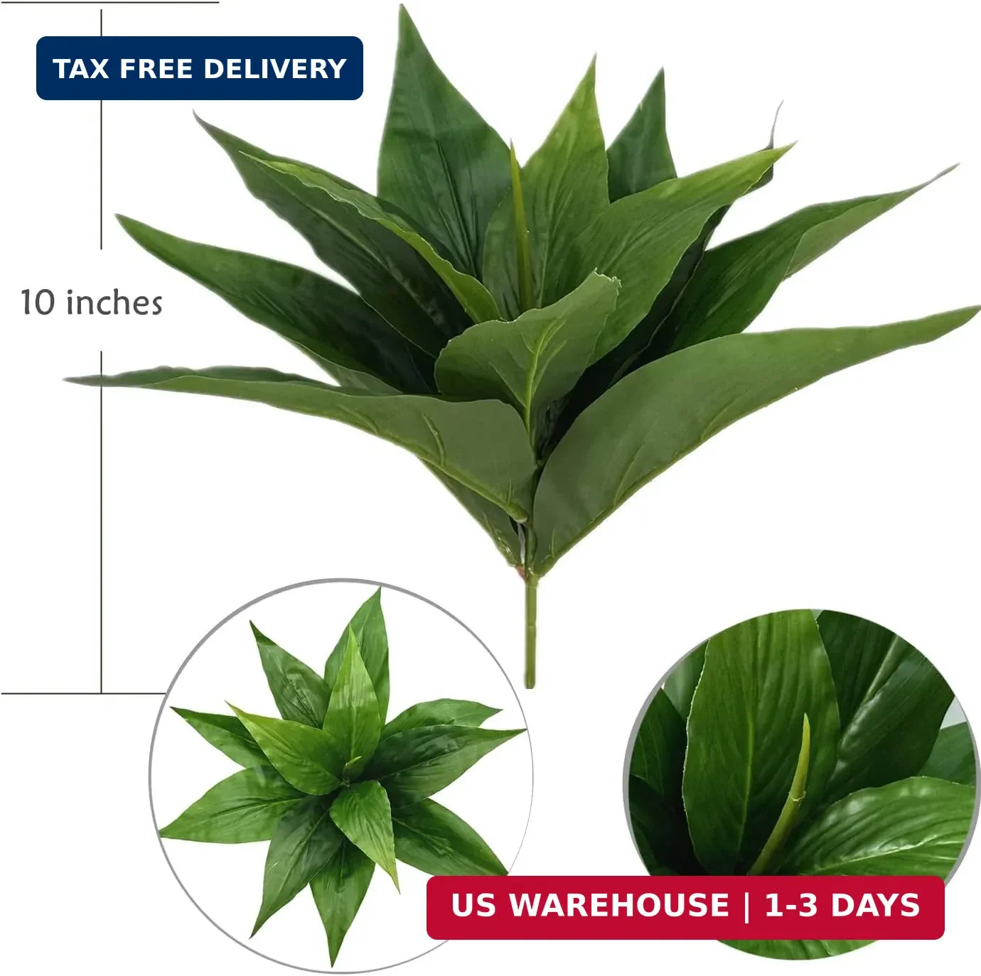 Artificial Agave Fake Plant, 10 Inches Faux Shrubs Bushes Plants for Indoor Outd