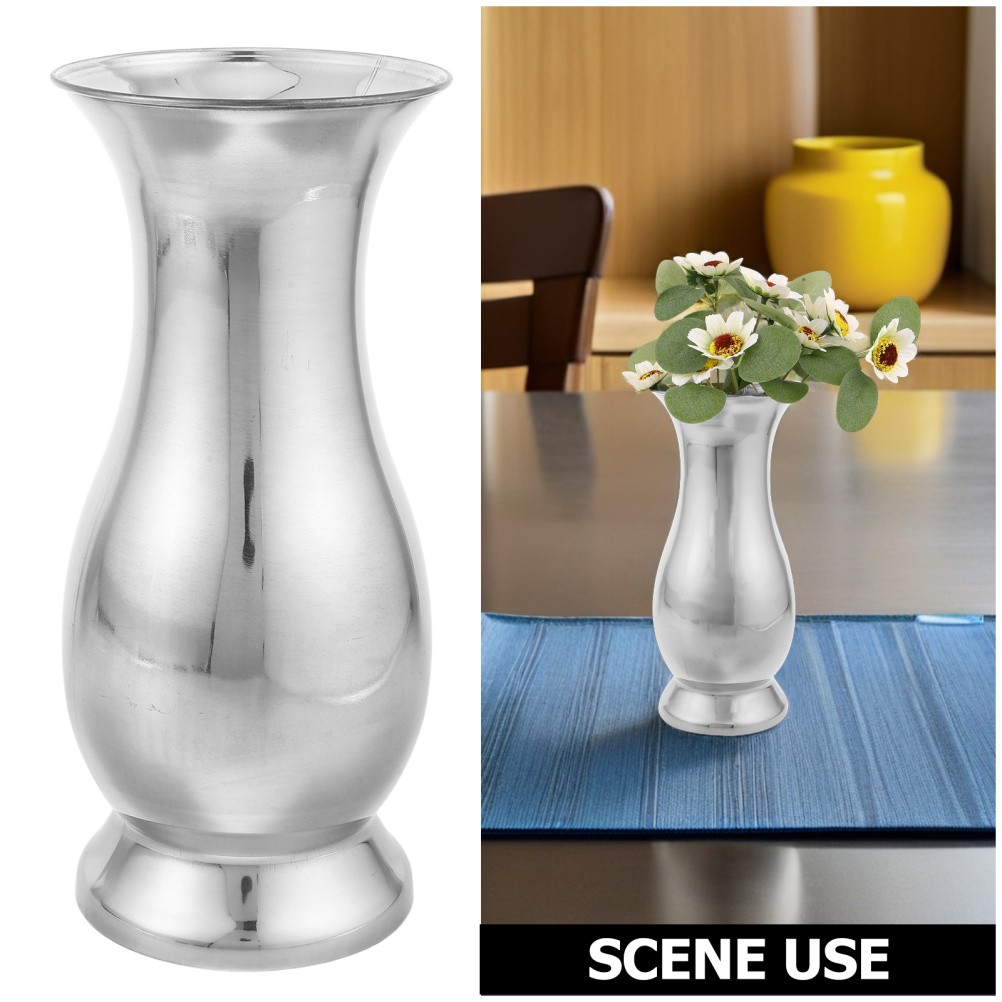 Stainless Steel Vase: Decorative Flower Container – Minimalist Desktop Vase For