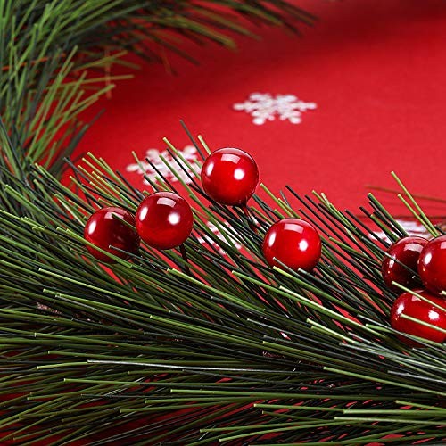 100 Pack Artificial Holly Berries Mini 10 mm Christmas Fake Berries Wine Red