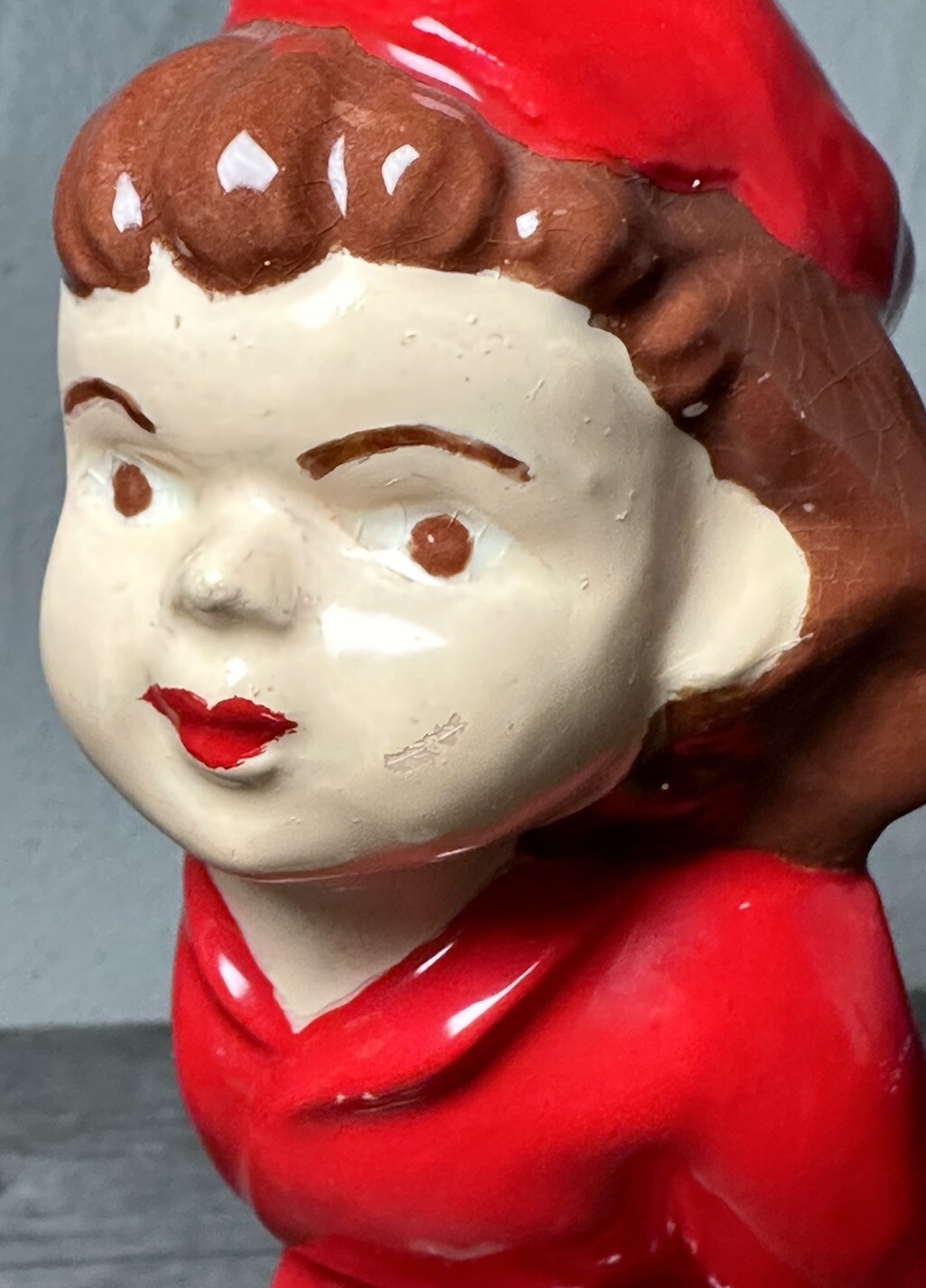 2 Piece Kissing Dutch Boy & Girl Standing Planters / Vases 7″