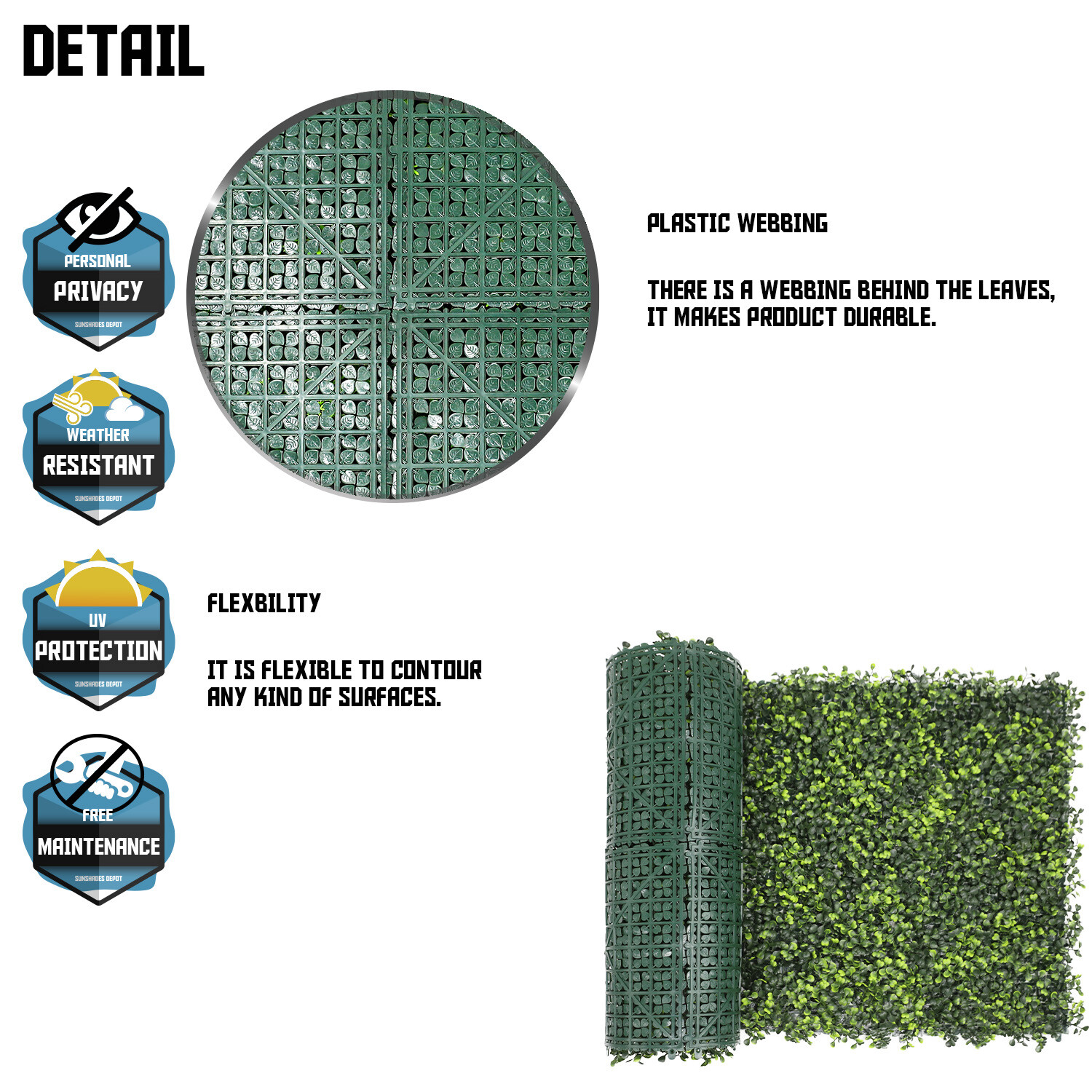 20×20″ Artificial Faux Leaf Boxwood Fence Screen Wall Decor Panel W/ Cover Back