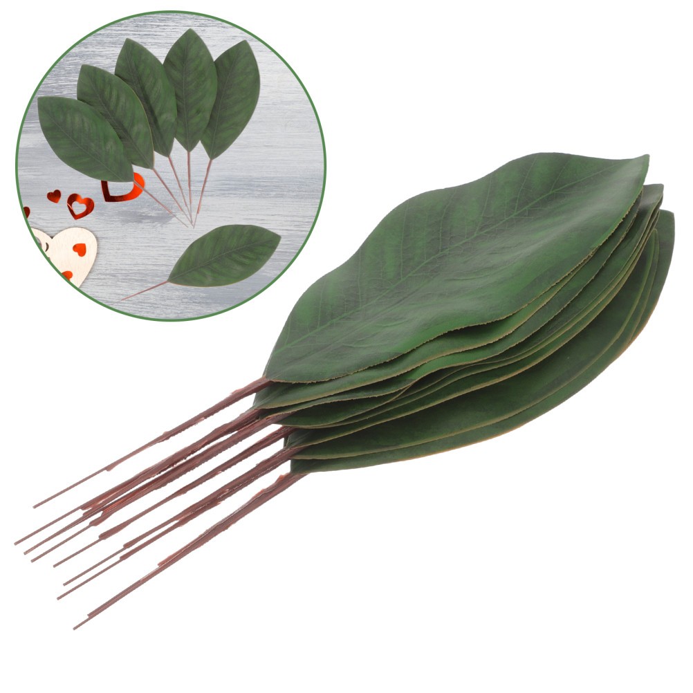 10 Pcs Cloth Green Leaves Decor Wedding Signature Floral Arrangement Prop