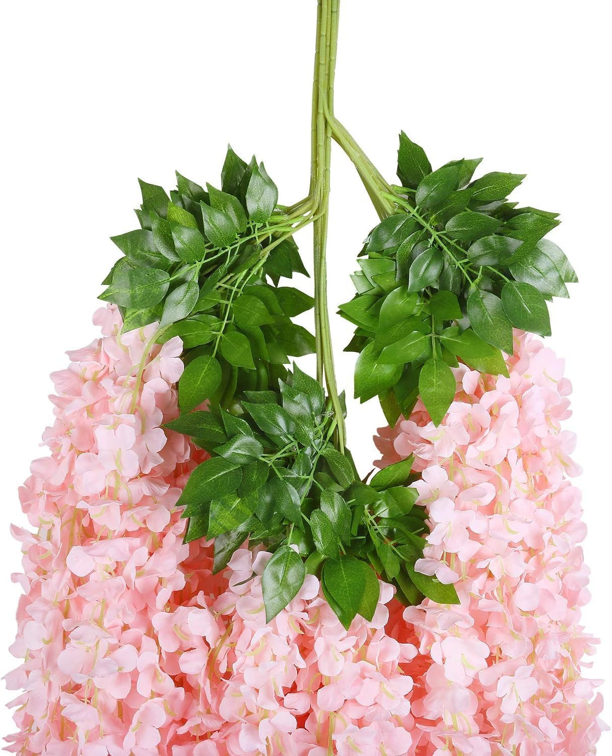 60 Pack Light Pink Wisteria Vine Garland – 216 Feet Silk Flower Decor