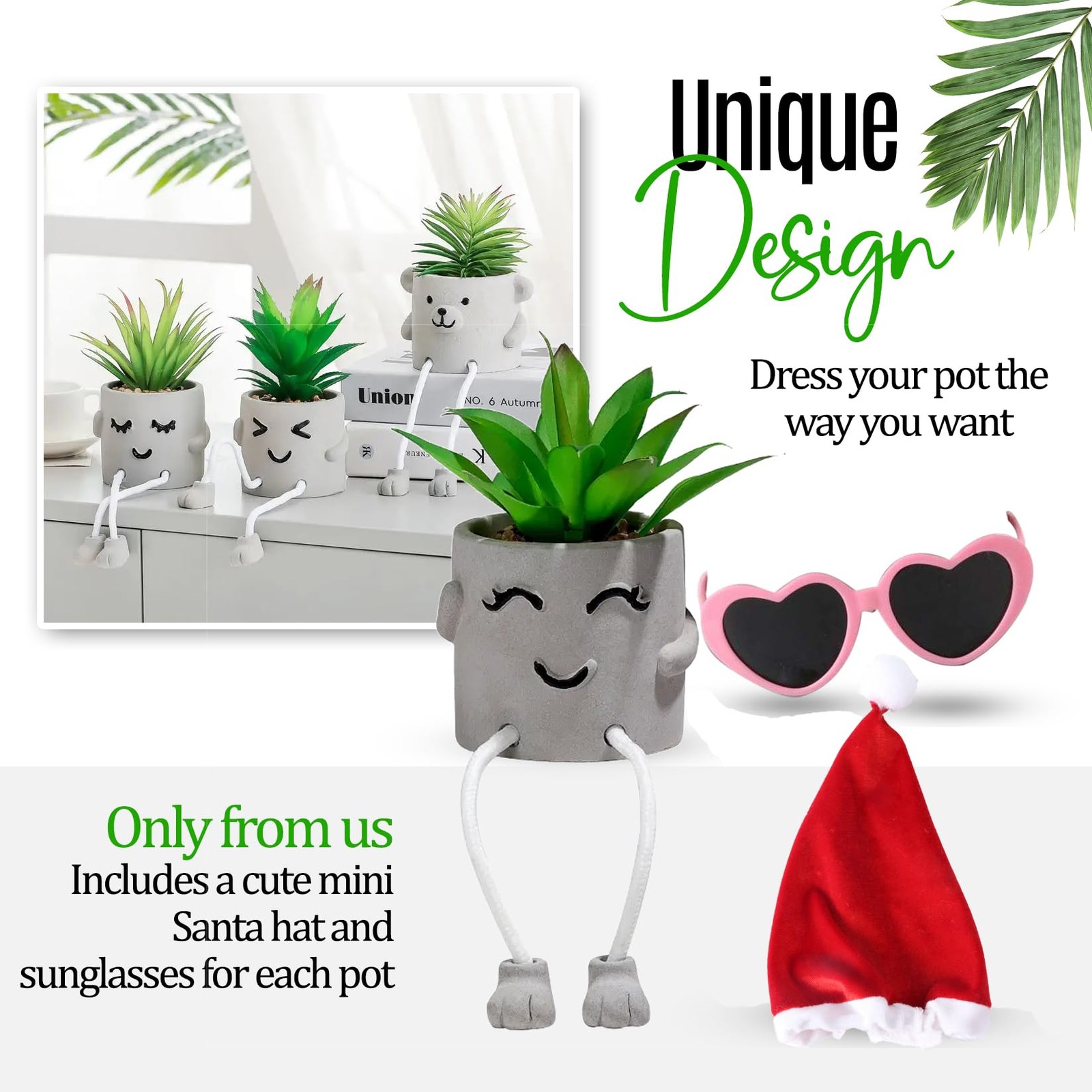 Small Fake Plants For Shelf Mini Succulent Potted Shy Dad Cute Home Office