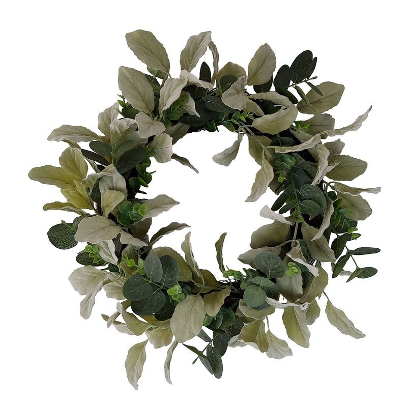 18in Artificial Evergreen Wreath Indoor Decorative Foliage Home Accent New