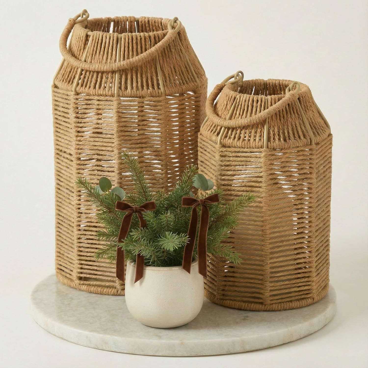 Natural Jute Boho Lanterns Handcrafted Chic Decor to Enhance Your Home Modern
