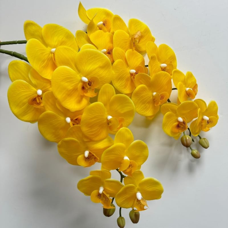 2 Pcs Orchid Stems 38″ Artificial Flowers Real Touch Latex Faux Phalaenopsis …