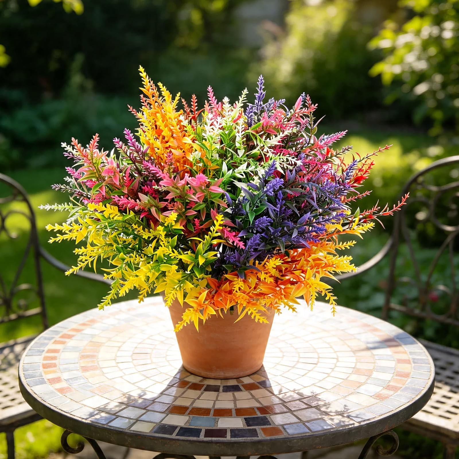 14 Bundles Artificial Flowers for Outdoor, UV-Resistant Faux Wheat Ear Flower…
