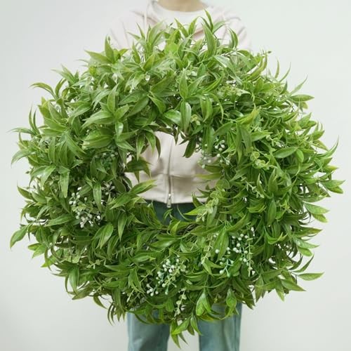 26 Inch Large Boxwoods Wreaths for Front Door Artificial Eucalyptus Green