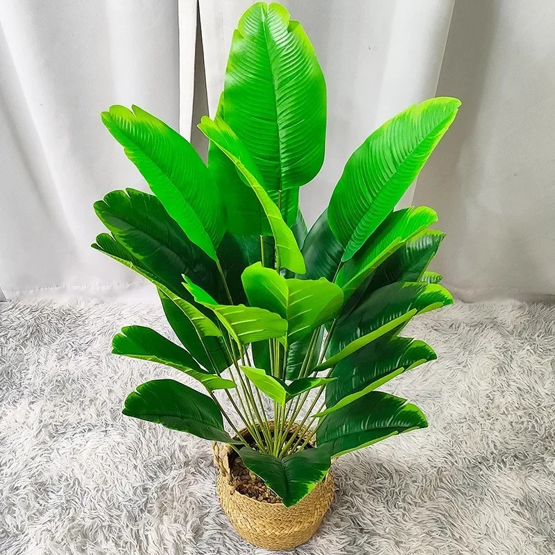 Artificial Palm Tree Large Fake Banana Plant Real Touch Leaves Home Garden Decor