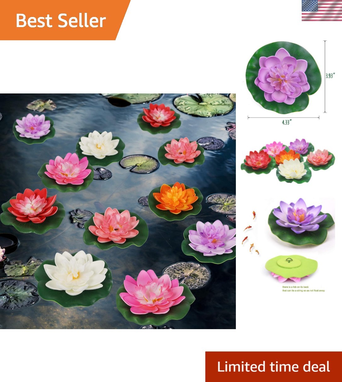 Artificial Floating Lotus Flowers (12 Pcs) – Stunning Indoor & Outdoor Decor
