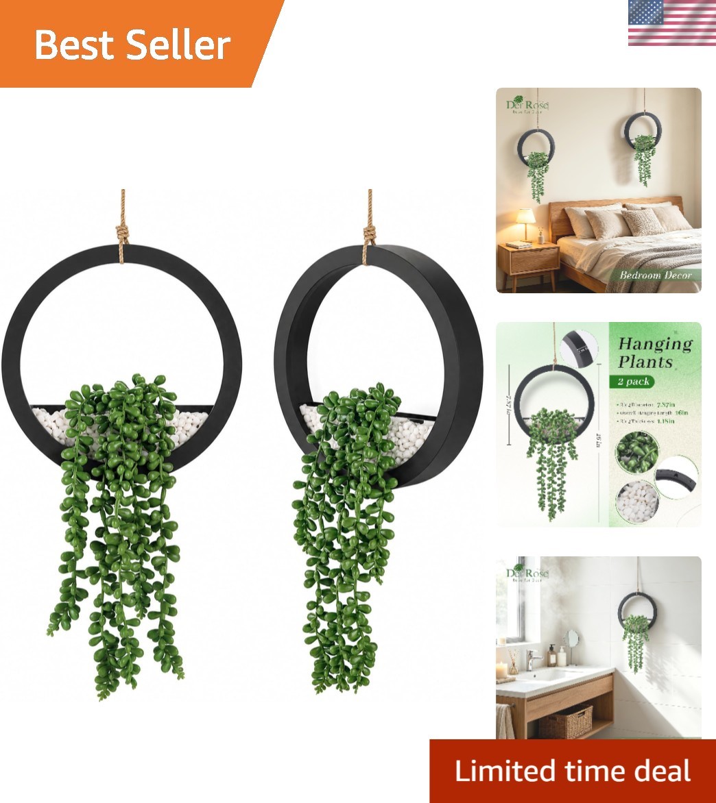 Versatile 2 Pack Hanging Plants – Lightweight & Fade Resistant for All Seasons