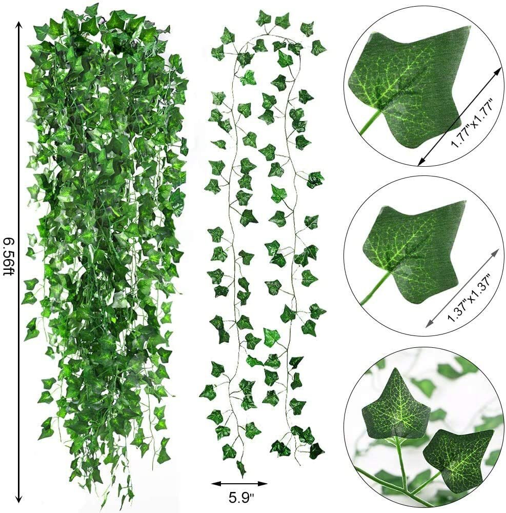 24PCS Artificial Ivy Leaf Plants Fake Hanging Garland Plants Vine Home Decor USA