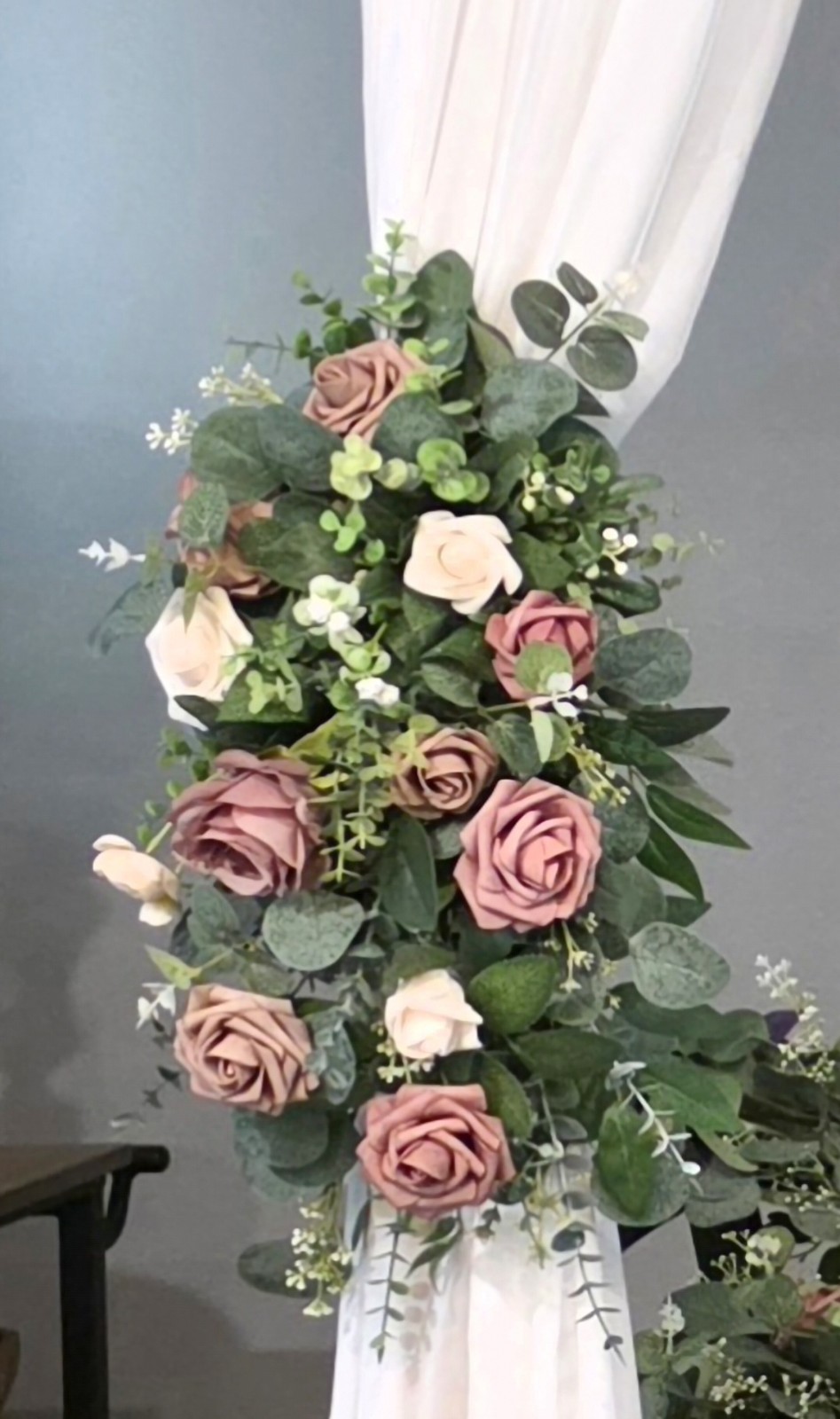Floral Arrangements Dusty Rose/ Cream Set Of 3