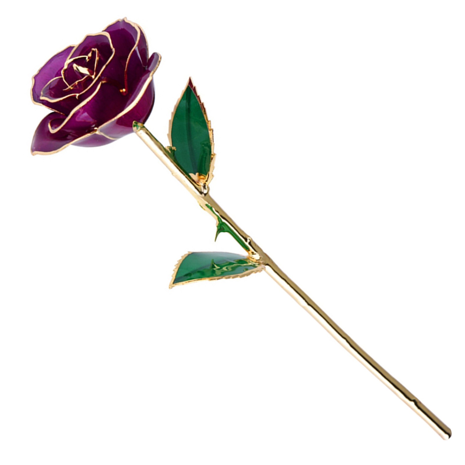 Real Purple Rose 24K Gold Dipped Preserved Flower Gift Home Decoration For Valen
