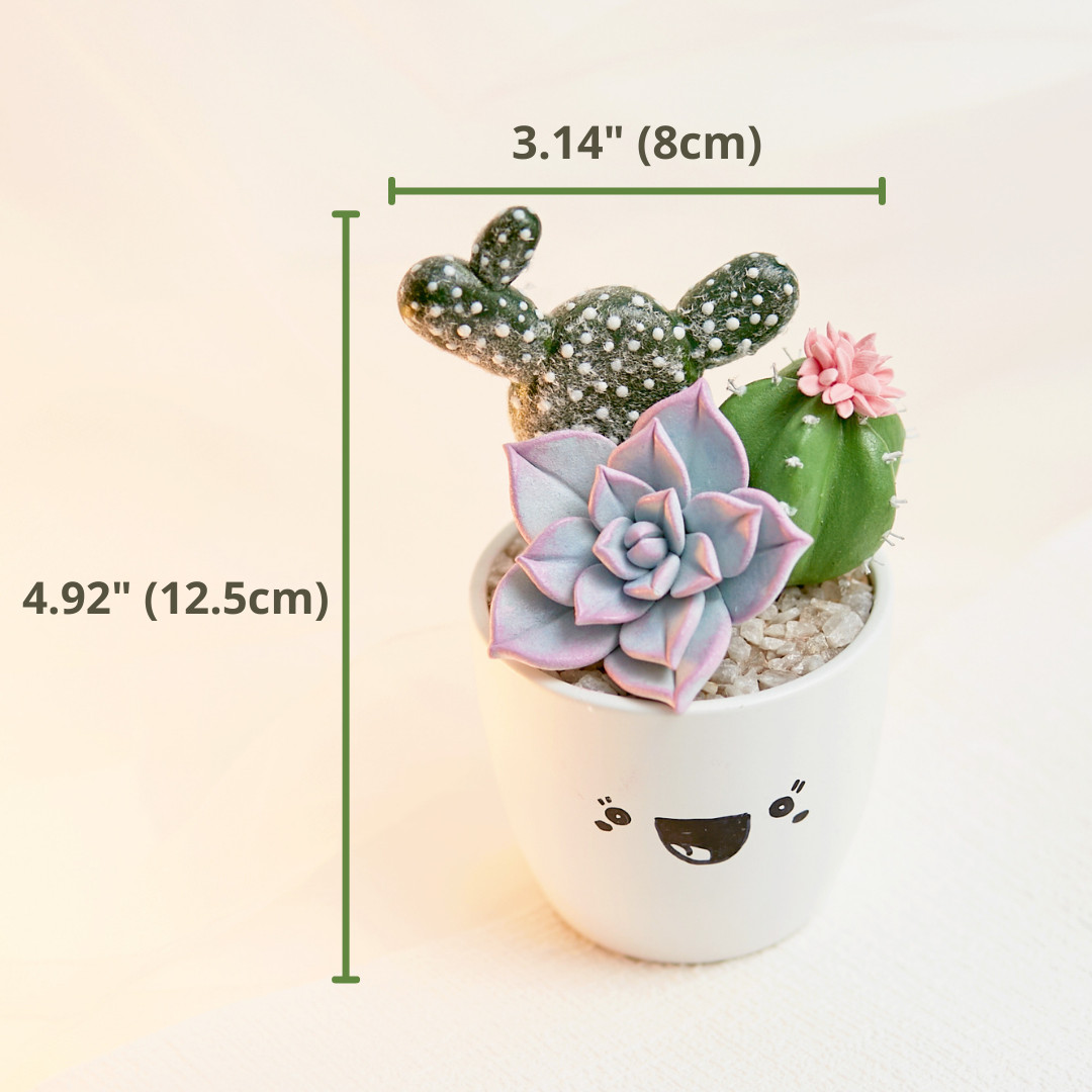 Artificial succulent garden decor – Realistic plants arrangement – Polymer clay