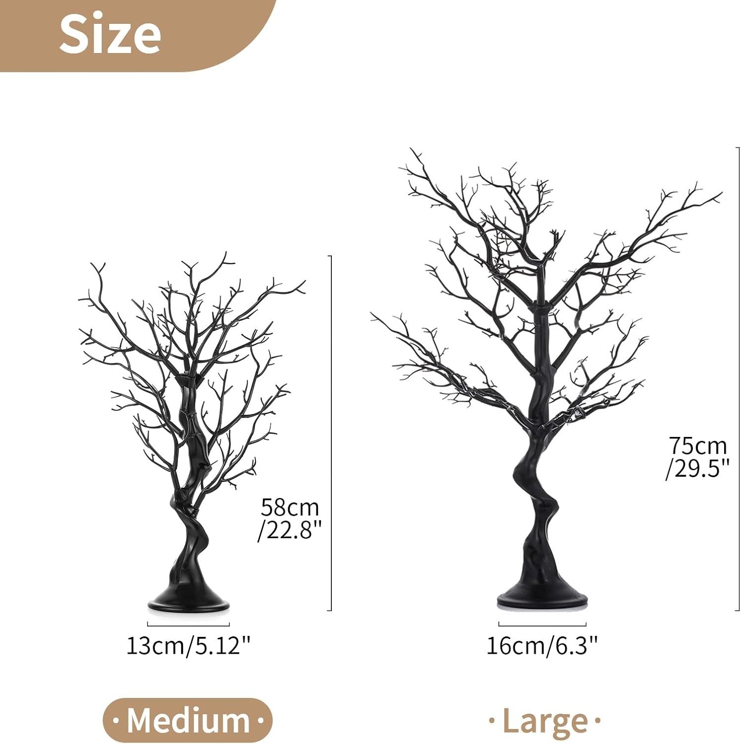 Portable 22.8in Black Christmas Ornament Display Tree – For Year-Round Decor