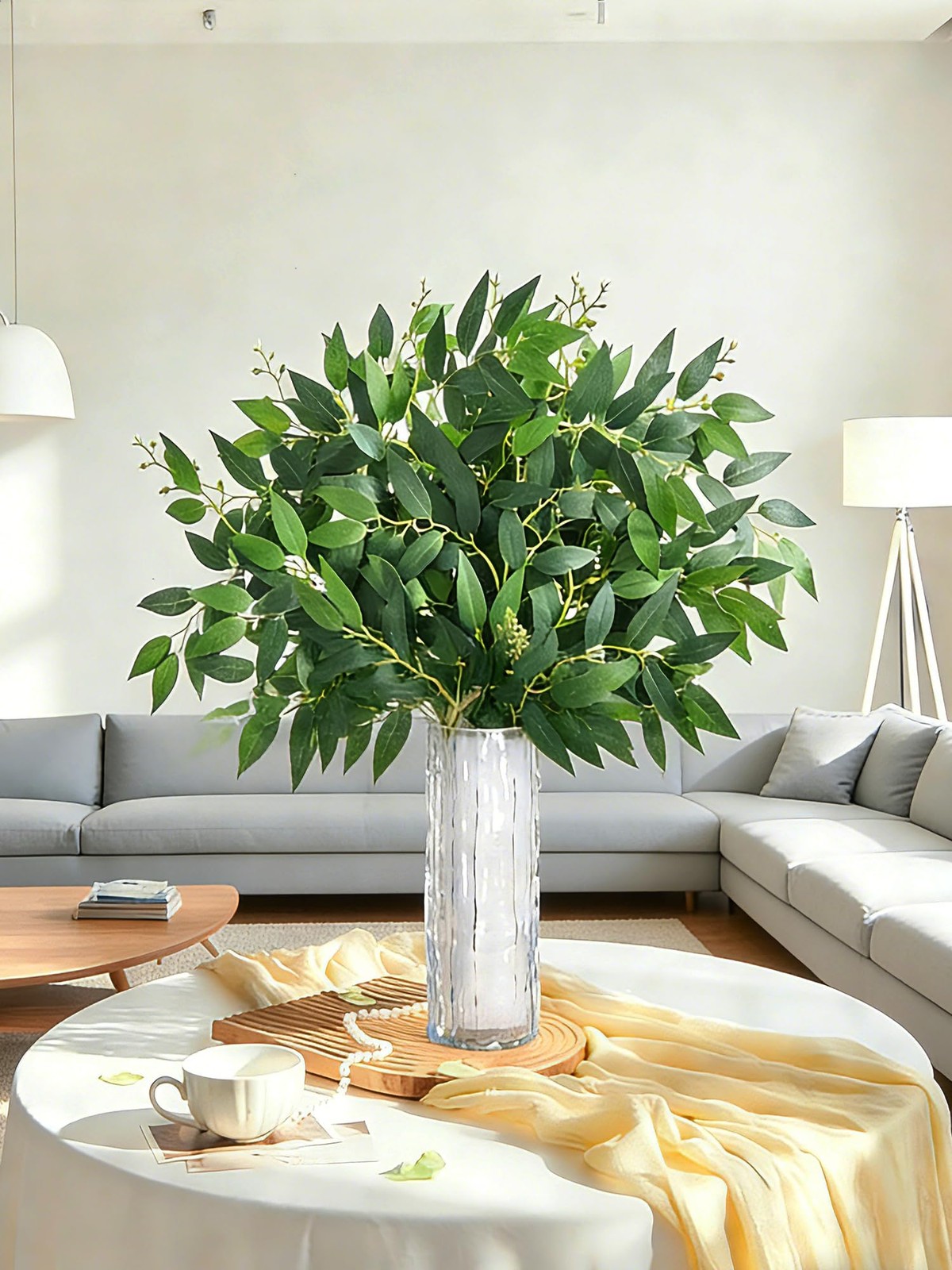 18Pcs Artificial Italian Ruscus Silk Greenery Stems Wedding & Home Decor
