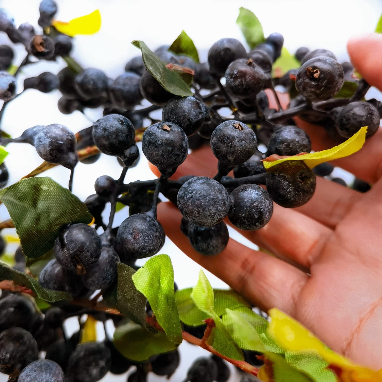 2 Pcs Artificial Berries Plastic Foam Blueberry Christmas Picks Floral Arrang