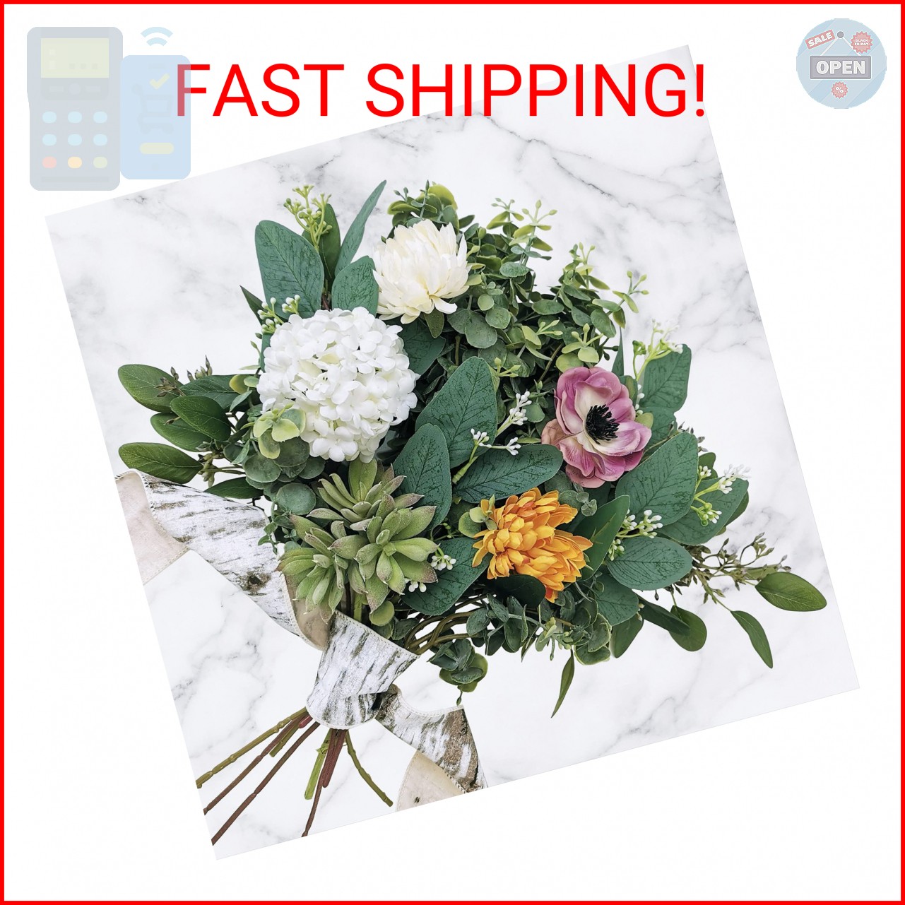Mixed Eucalyptus Leaves Stems Bulk Artificial Eucalyptus Leaves Sprays Faux Oval