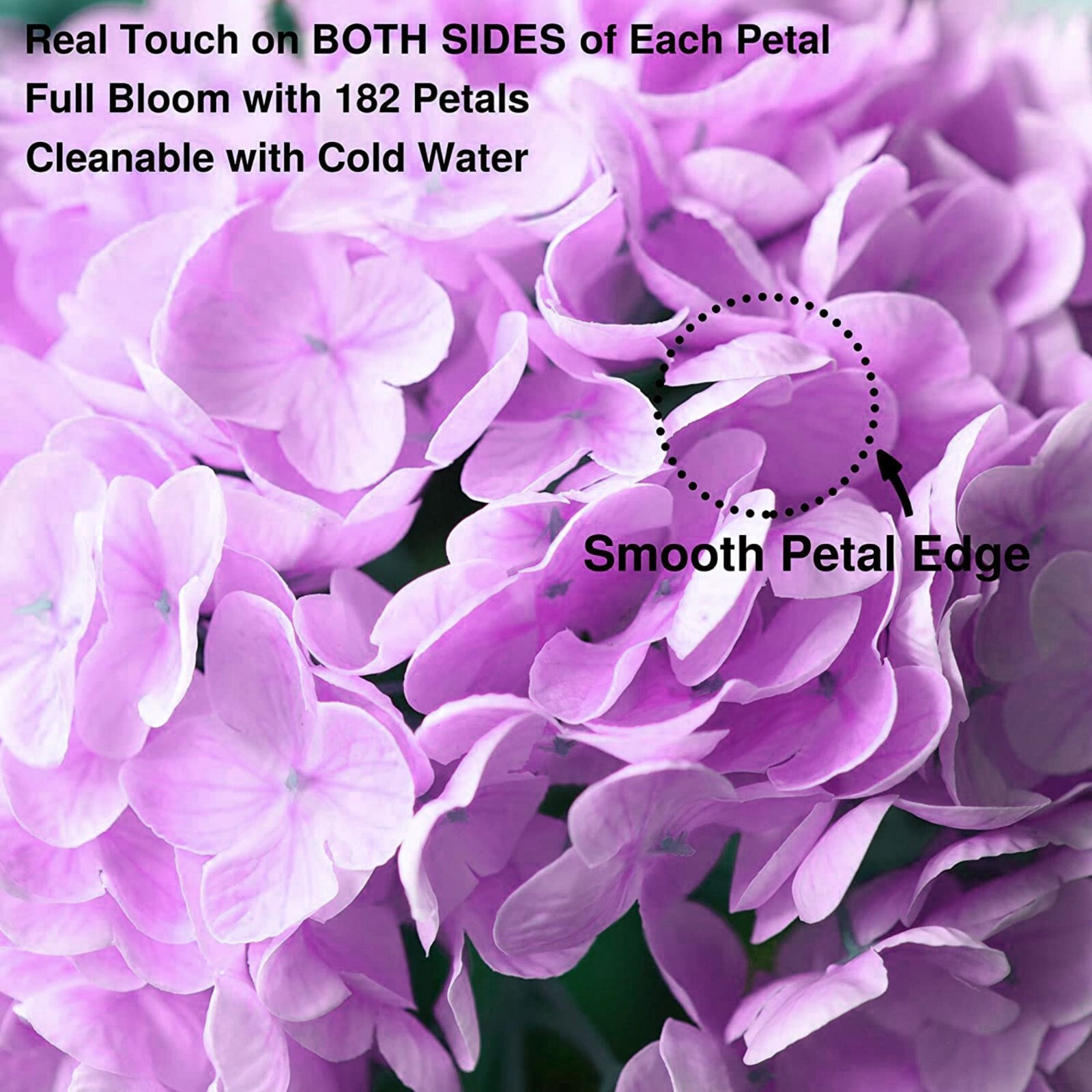 3pcs 25in Artificial Realistic Hydrangea Flowers 3D Real Touch 25in Extra Long