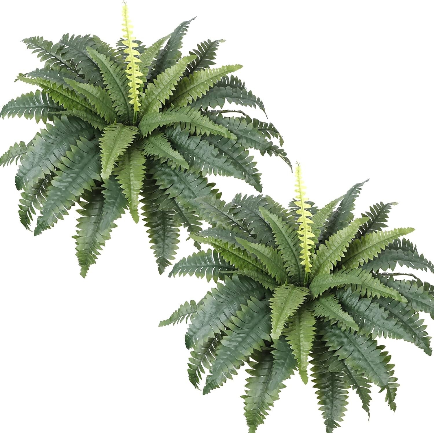 2-Pack Large Fake Fern Bouquets for Outdoor Use – 30-Inch Wide – Ships Fast & Fr