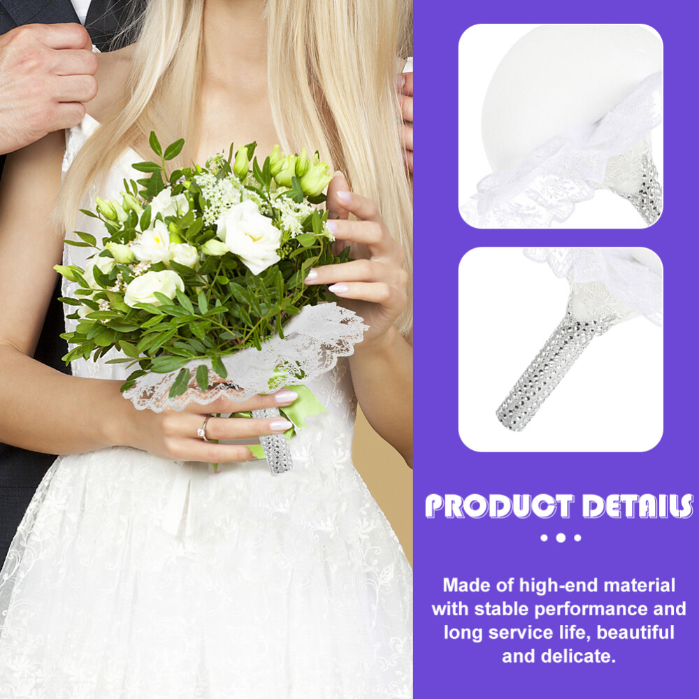 2PCS Bridal Flower Bouquet Holder Bridal Bouquet Handle Flower DIY Accessories
