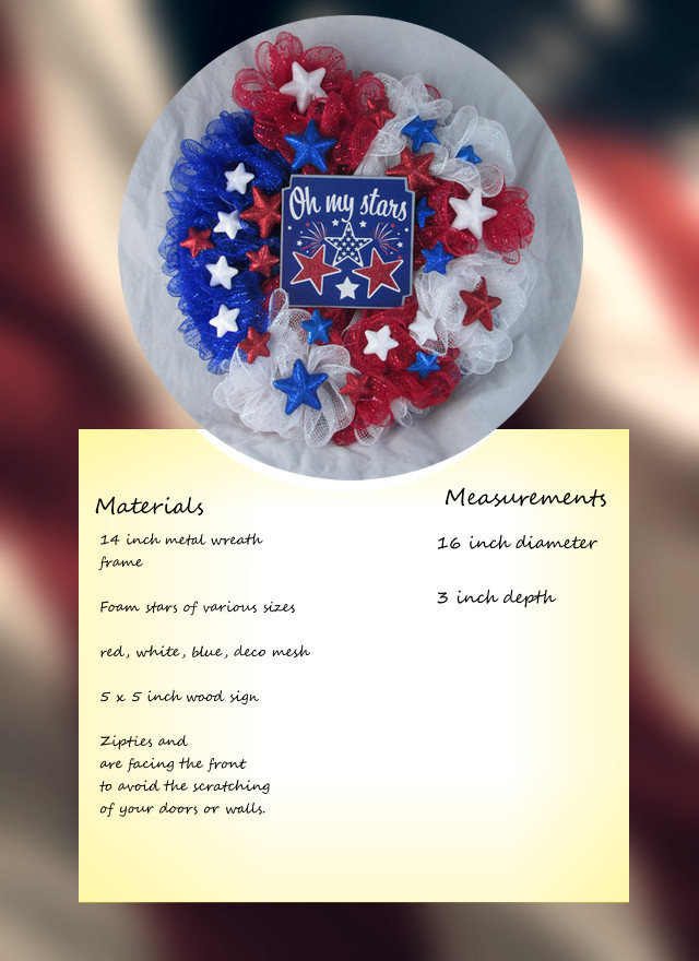 Stars and Stripes Ruffle Patriotic Wreath